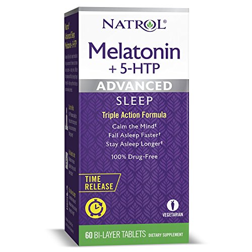 Natrol Melatonin + 5 HTP Advanced Sleep Time Release Bi-Layer Tablets, Calm the Mind, Helps You Fall Asleep Faster, Stay Asleep Longer, 100% Drug-Free, 10mg, 60 Count, Only $4.32