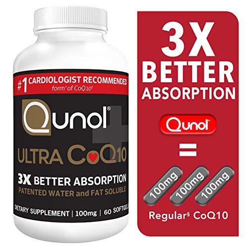 Qunol Ultra CoQ10 100mg, 3x Better Absorption, Patented Water and Fat Soluble Natural Supplement Form of Coenzyme Q10, Antioxidant for Heart Health, 60 Count Softgels, Only $14.24