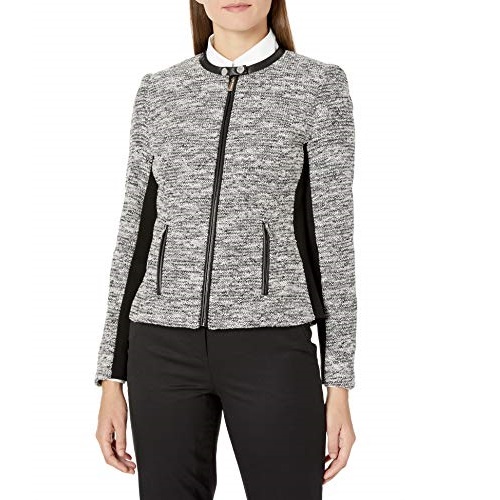 Calvin Klein Women's Tweed Jacket, Black/White, 2, Only $34.30