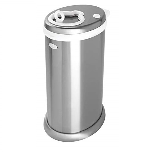 UBBI Stainless Steel Odor Locking, No Special Bag Required Money Saving, Awards-Winning,Modern Design Registry Must-Have Diaper Pail, Chrome, Only $55.99