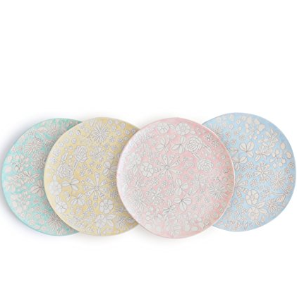 Dorotea Hand Painted Salad Plate, 8-Inch, Set of 4, Assorted - 5215284 $17.79