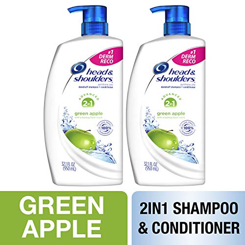 Head and Shoulders Shampoo and Conditioner 2 in 1, Anti Dandruff Treatment and Scalp Care, Green Apple, 32.1 fl oz, Twin Pack, Only $16.98