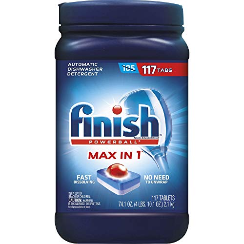 Finish Powerball Max-in-1 Automatic Dishwasher Detergent, 117 ct. Net Wt 74.1 OZ, 74.1 Ounce, Only $14.98, You Save $7.33(33%)