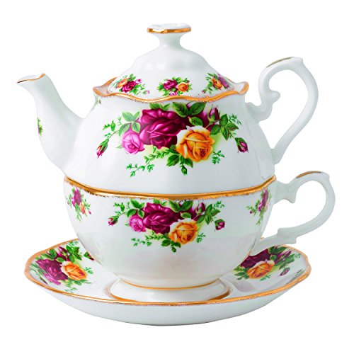 史低價！Royal Albert 玫瑰骨瓷茶具3件套，原價$115.00，現僅售$45.99，免運費！
