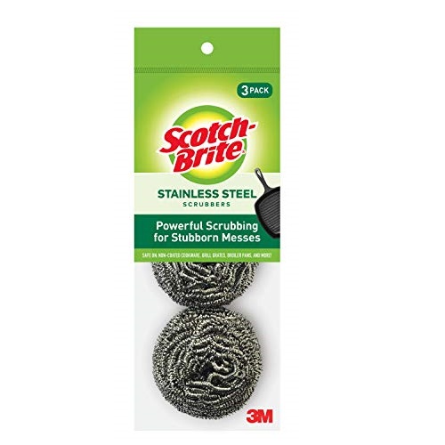 Scotch-Brite Stainless Steel Scrubbers, 3 Pack, Only $1.80