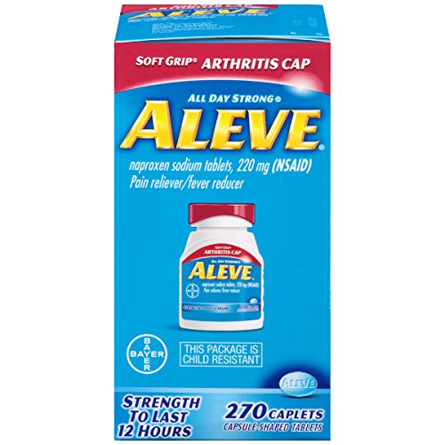 Aleve Soft Grip  Arthritis Cap Caplets, Naproxen Sodium 220 mg (NSAID), Pain Reliever/Fever Reducer, #1 Orthopedic Surgeon Recommended, 270 Count, Only $12.66