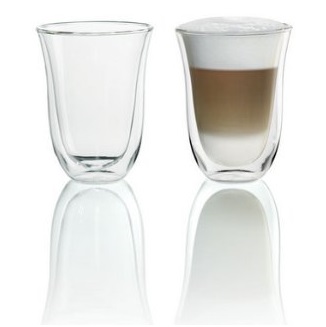 史低價！DeLonghi 雙壁隔熱拿鐵玻璃杯，7.5 oz，2個裝，原價$19.95，現僅售$14.31