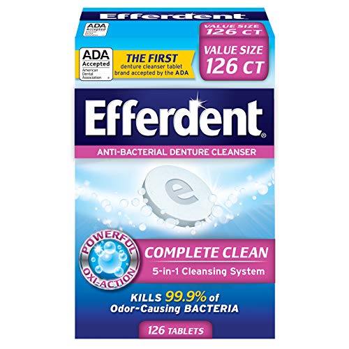 Efferdent Anti-Bacterial Denture Cleanser | 5-in-1 Cleansing System | 126 Count (Pack of 1), Only $4.31