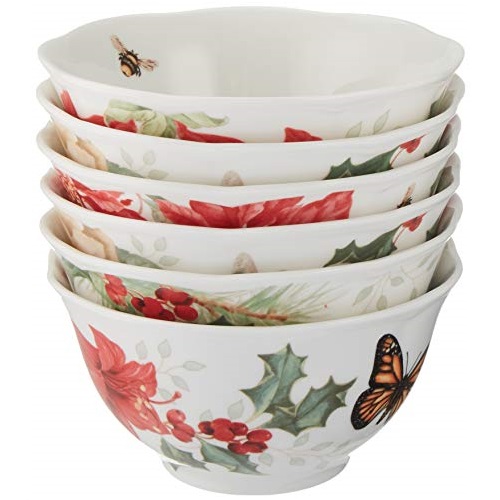 Lenox 880092 Butterfly Meadow 6-Piece Holiday Rice Bowl Set, Only $31.65