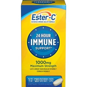 Ester-C Vitamin C 1000 mg Coated Tablets, 120 Count, Immune System Booster, Stomach-Friendly Supplement, Gluten-Free $8.23