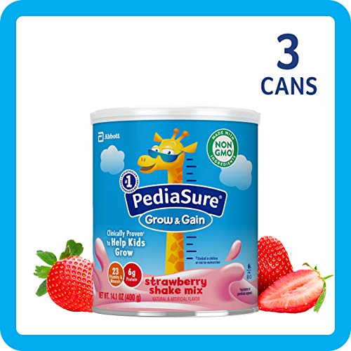Pediasure Powder Grow & Gain Non-GMO Shake Mix Powder, Nutritional Shake For Kids, With Protein, DHA, Antioxidants, and Vitamins & Minerals, Strawberry, 14.1 oz, 3-Count, Only $28.75