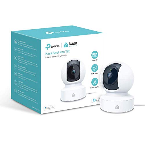 TP-LINK Kasa Indoor, 1080P HD Smart WiFi Security 360 Pan and Tilt Camera, Night Vision, Motion Detection, Remote Monitor, Works with Google Assistant and Alexa (KC110),Black and White, Only $34.99