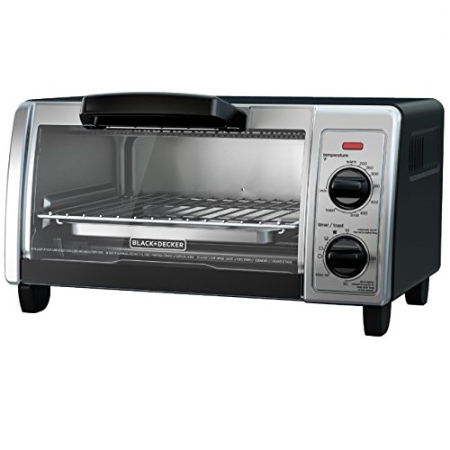 BLACK+DECKER  4-Slice Toaster Oven with Easy Controls, Stainless Steel, TO1705SB, Only $29.97