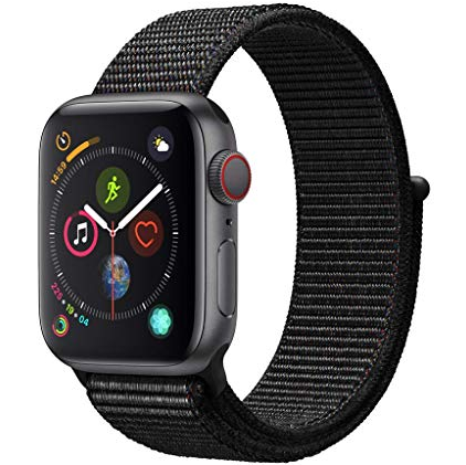 Apple Watch Series 4 (GPS + Cellular, 40mm) - Space Gray Aluminum Case with Black Sport Loop $375.98