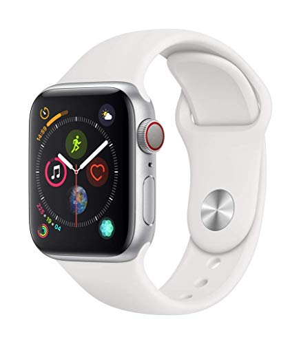 Apple Watch Series 4 (GPS + Cellular, 40mm) - Silver Aluminum Case with White Sport Band $399.99