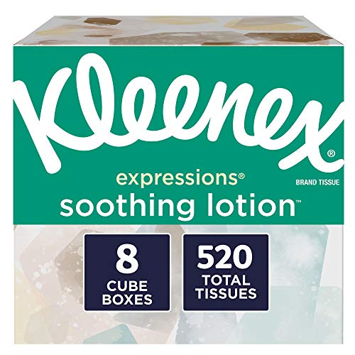 Kleenex Expressions Soothing Lotion Facial Tissues, 8 Cube Boxes, 65 Tissues per Box (520 Tissues Total), Coconut Oil, Aloe and Vitamin $10.74