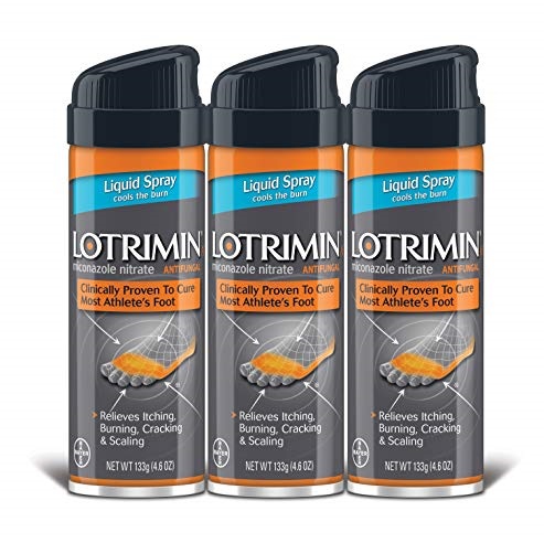 Lotrimin AF Athlete's Foot Liquid Spray, Miconazole Nitrate 2%, Proven Clinically Effective Treatment of Most Athlete's Foot, 4.6 Ounce Spray Can (Pack of 3), Only $14.35