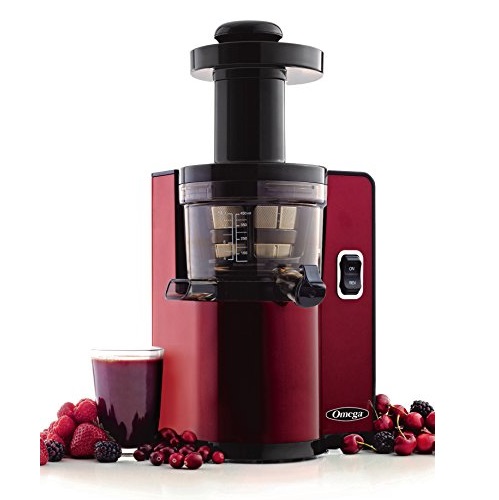 Omega VSJ843QR Vertical Slow Masticating Juicer Makes Continuous Fresh Fruit and Vegetable Juice at 43 Revolutions per Minute Features Compact Design Automatic Pulp Ejection, 150-Watt,  Only $275.99