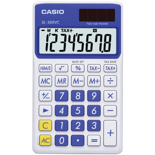 Casio SL-300VC Standard Function Calculator, Blue, Only $4.50, You Save $4.49(50%)