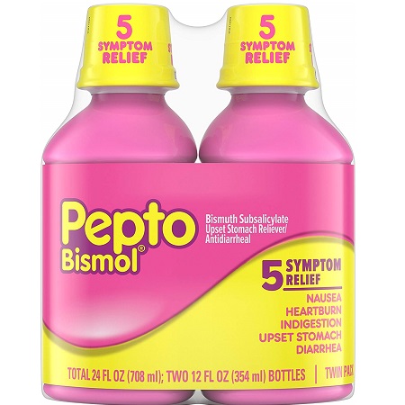 Pepto Bismol Liquid, 12 fl oz, 2 Pack, Nausea, Heartburn, Indigestion, Upset Stomach, and Diarrhea Relief, Original Flavor, only$9.74