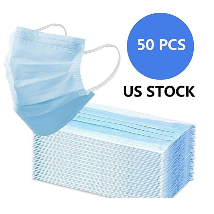 Uizhaic 50PCS Disposable Face Protector with Elastic Ear Loops ，Prevent Saliva Safety Face Shields,Blue, only $36.99