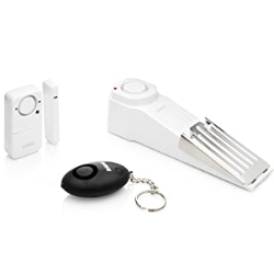 SABRE Dorm Apartment Security Alarm Kit - Includes Wedge Door Stop Alarm, Personal Keychain Alarm and Wireless Window Alarm with LOUD 120 dB Siren $15.45