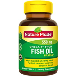 Nature Made Omega-3†† 鱼油 550mg，90粒/瓶，点击Coupon后仅售$6.95，免运费