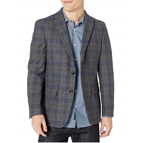 Tommy Hilfiger 湯米希爾費格 羊毛呢 男式格紋休閑西服，原價$139.88，現僅售$52.99，免運費！