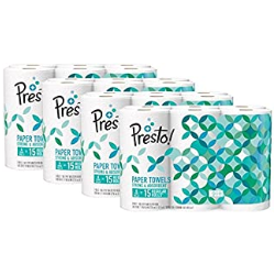 Amazon Brand - Presto! Flex-a-Size Paper Towels, Huge Roll, 24 Count = 60 Regular Rolls $47.99