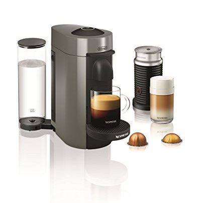 Nespresso by De'Longhi ENV150GYAE VertuoPlus Coffee and Espresso Machine Bundle with Aeroccino Milk Frother by De'Longhi, 5.6 x 16.2 x 12.8 inches, Graphite Metal, Only $125.20