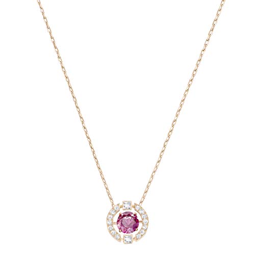 SWAROVSKI Women's Sparkling Dance Round Necklace, Red, Rose-gold tone plated, Only $85.57