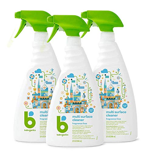 Babyganics Multi Surface Cleaner, Fragrance Free, 32oz Spray Bottle (Pack of 3) $14.97