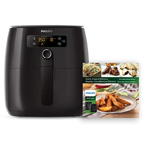 Philips Premium Digital Airfryer with Fat Removal Technology with Bonus 150+ Recipe Cookbook, 3 qt, Black HD9741/99, Only $159.07