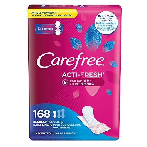 Carefree Acti-Fresh Freedom Fit Panty Liners, Regular, 168 Count, Only $5.39