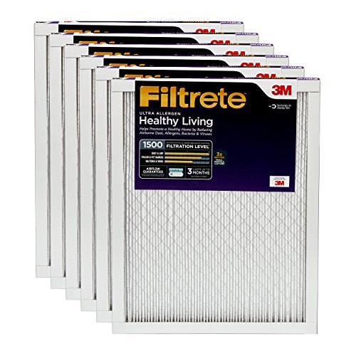 Filtrete UR20-6PK-1E MPR 1500 12x24x1 AC Furnace, Healthy Living Ultra Allergen, 6-Pack Air Filter, 12 x 24 x 1, White, 6, Only $69.19