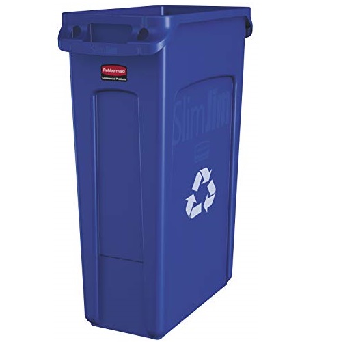Rubbermaid Commercial Products Slim Jim Plastic Rectangular Recycling Bin With Venting Channels, 23 Gallon, Blue Recycling (Fg354007Blue), Only $28.99, You Save $56.51 (66%)