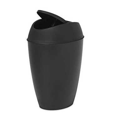 Umbra, Black Twirla, 2.2 Gallon Trash Can with Swing-top Lid, Only $8.00