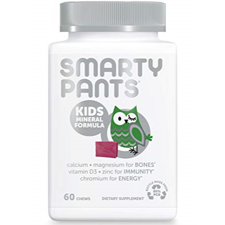 SmartyPants Kids Mineral Daily Gummy Multivitamin: Vitamin C, D3 & Zinc for Immunity, Gluten Free, Vitamin E, Calcium for Bones, Magnesium Citrate for Muscle Function, 60 Count (30 Day Supply) $9.14