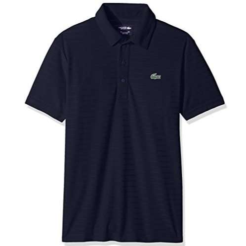 Lacoste Men's Golf Short Sleeve Ultra Dry Tech Jersey Solid Jaquard Polo, DH8132 $48.99
