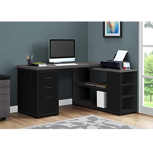 Monarch Specialties Computer Desk L-Shaped Corner Desk with storage - Left or Right Facing - 60