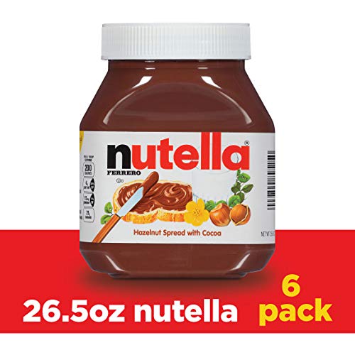 Nutella Chocolate Hazelnut Spread美味榛子可可味面包涂抹酱，26.5 oz/瓶，共6瓶，现仅售 $24.17 ，免运费！