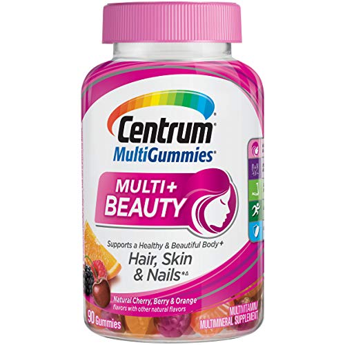 Centrum MultiGummies Multi + Beauty (90 Count, Natural Cherry, Berry, Orange Flavors) Multivitamin / Multimineral Supplement Gummy $6.93