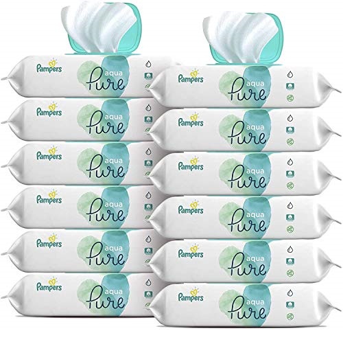 Baby Wipes, Pampers Aqua Pure Sensitive Water Baby Diaper Wipes, Hypoallergenic and Unscented, 12x Pop-Top Packs, 672 Count, Only $20.92