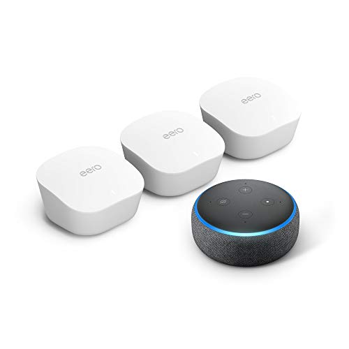 Amazon eero mesh WiFi system (3-pack) with Free Echo Dot (Charcoal) $199.00
