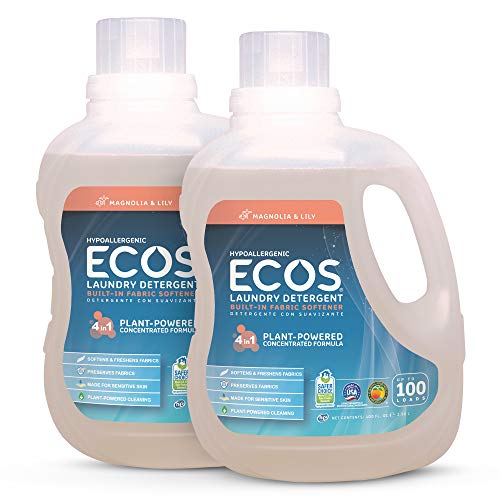 Earth Friendly Products ECOS 2X Liquid Laundry Detergent, Magnolia & Lily, 200 Loads, 100 Fl Oz (Pack of 2), Only $15.43