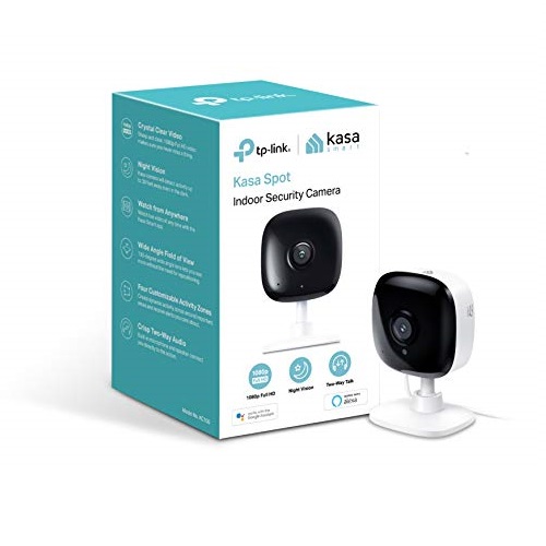TP-Link Kasa Spot Indoor Camera, 1080P HD Smart wifi Security Camera with Night Vision, Motion Detection, Remote Monitor, Works with Google Assistant and Alexa (KC100), Only $34.99