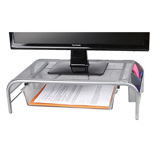 Mind Reader Metal Mesh Monitor Stand, Silver, Only $14.99, You Save $10.00 (40%)