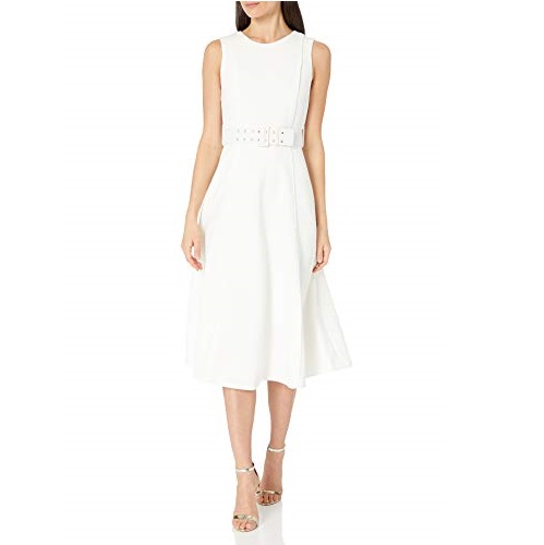 Calvin Klein Women's Sleeveless A-line Dress with Self Belt, Only $48.42