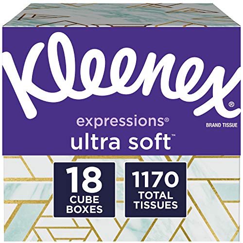 Kleenex Expressions Ultra Soft Facial Tissues, 18 Cube Boxes, 65 Tissues per Box (1,170 Tissues Total), Only $20.17