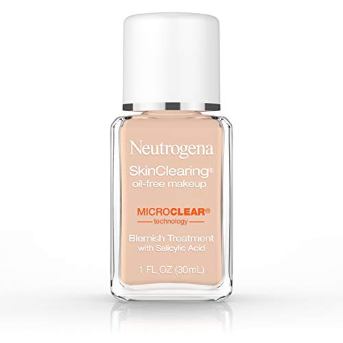 Neutrogena SkinClearing Oil-Free Acne and Blemish Fighting Liquid Foundation with Salicylic Acid Acne Medicine, Shine Controlling, for Acne Prone Skin, 50 Soft Beige, 1 fl. oz, Only$4.67